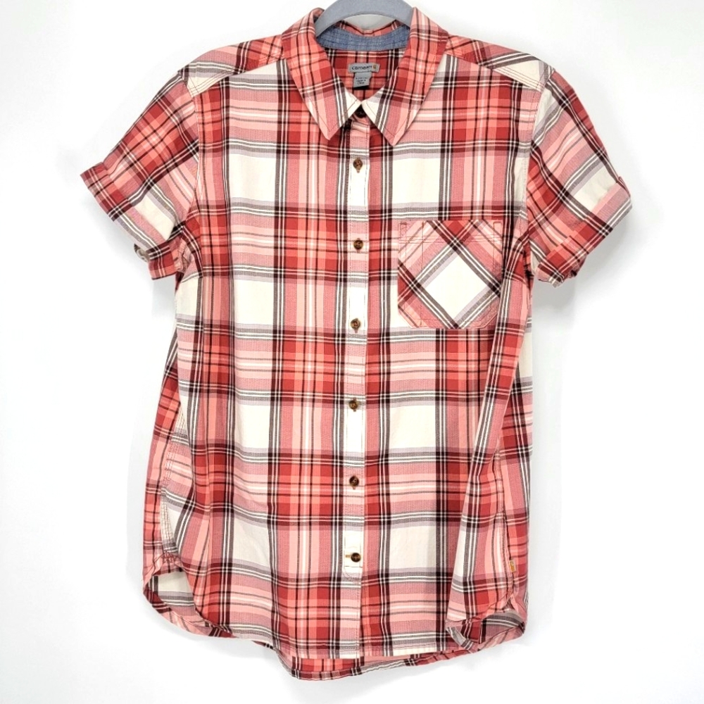 Carhartt Plaid Cotton Button Down Shirt Women's Large